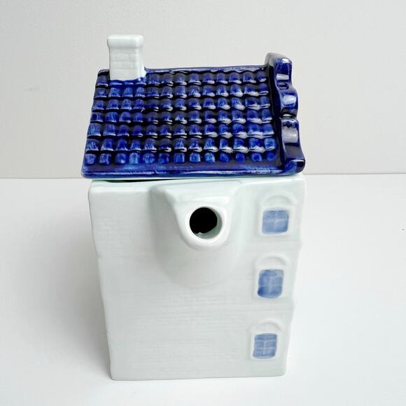 Vintage 80s Royal Delft Blauw Canal House Teapot Handpainted Blue & White - Picture 3 of 11